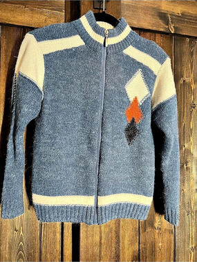 Hope Boys Geometric Zip Sweater Size 12 Like New